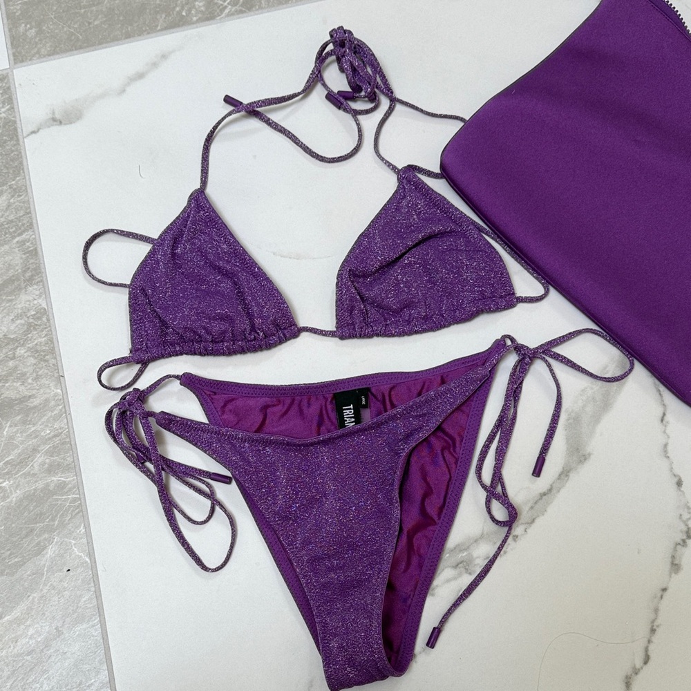 Triangl Swimwear Purple Sparkle Bikini Set